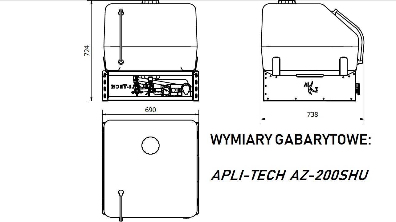 Zaprawiarka do ziemniaków Apli-Tech AZ-200 SHU 4-rzędowa Atest