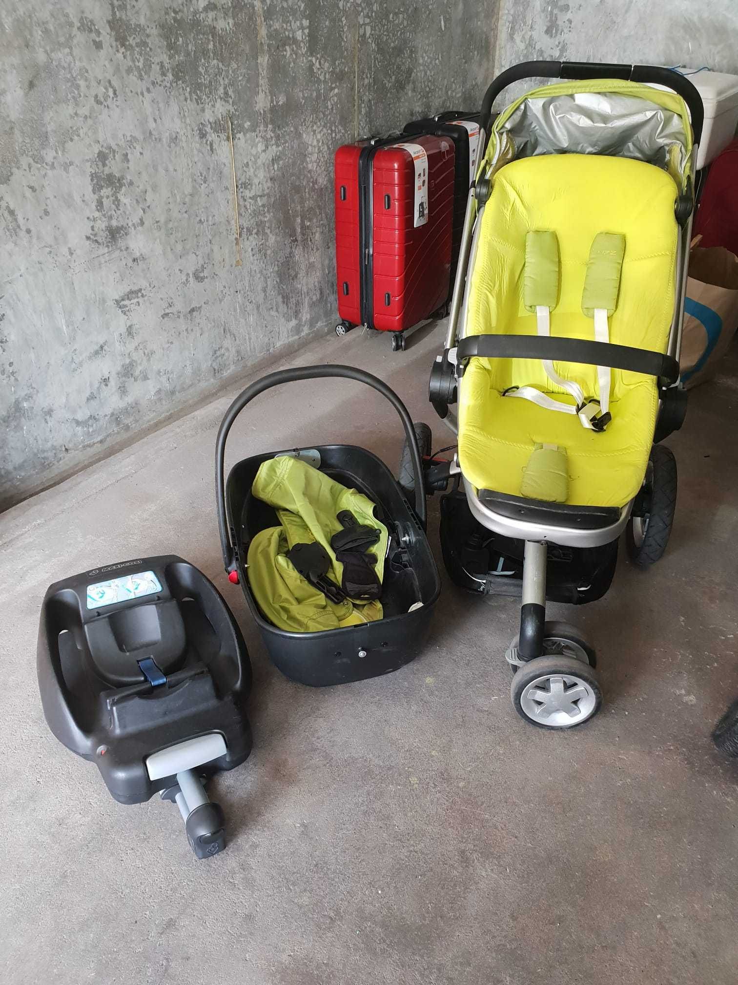 Vendo conjunto completo de carrinho para bebé, quinny