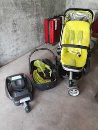 Vendo conjunto completo de carrinho para bebé, quinny