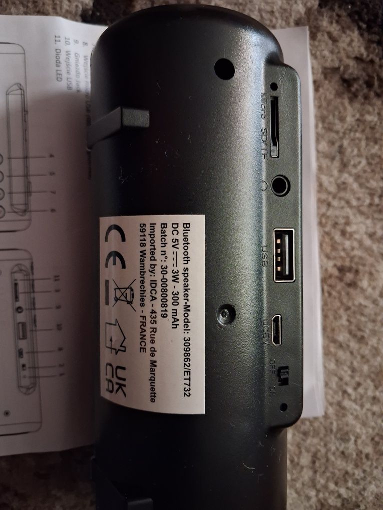 Głośnik Bluetooth model ET732 madei in France