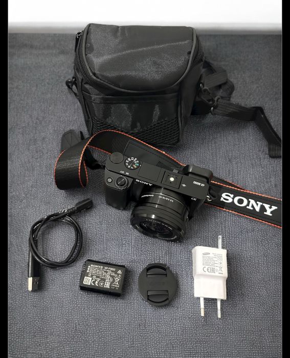 Sony a6000 WiFi/24mp com lente 16-50mm e bolsa