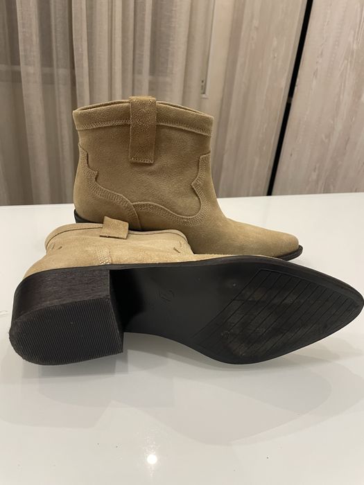 Шкіряні козаки ботильйони сапоги чоботи черевики ZARA