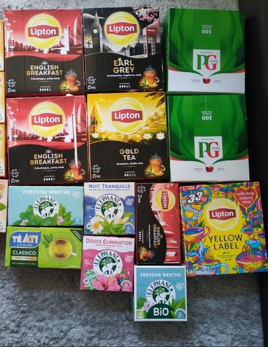 Herbaty Lipton Pukka Elephant Teati Saga piramidki owocowe BIO PG