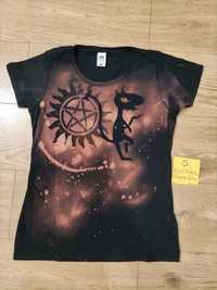 S Luci demon barwiona koszulka Supernatural pentagram
