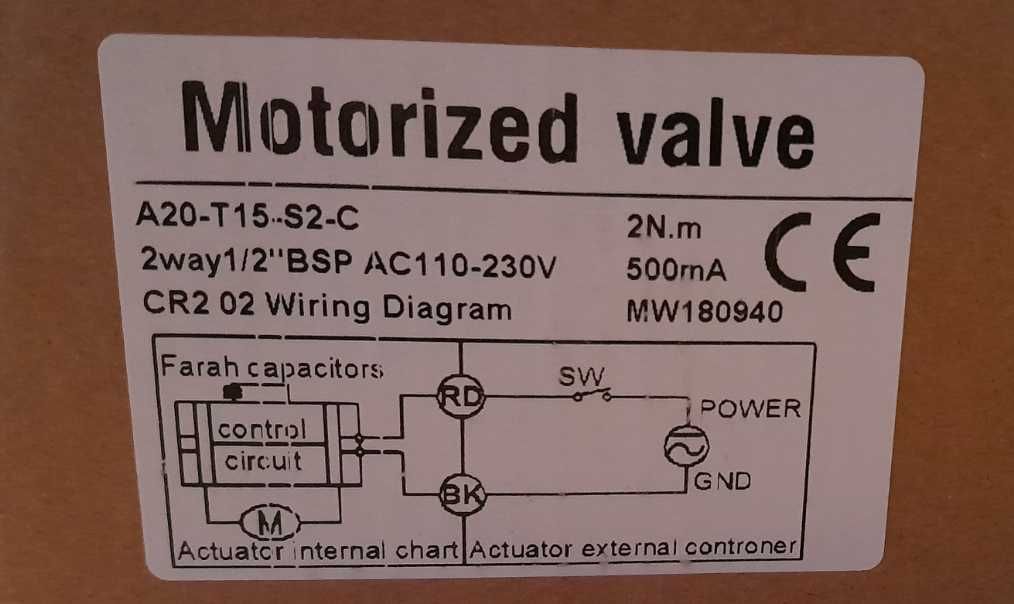 Válvulas motorizadas (electroválvula): 2 vias, 220 Volt.