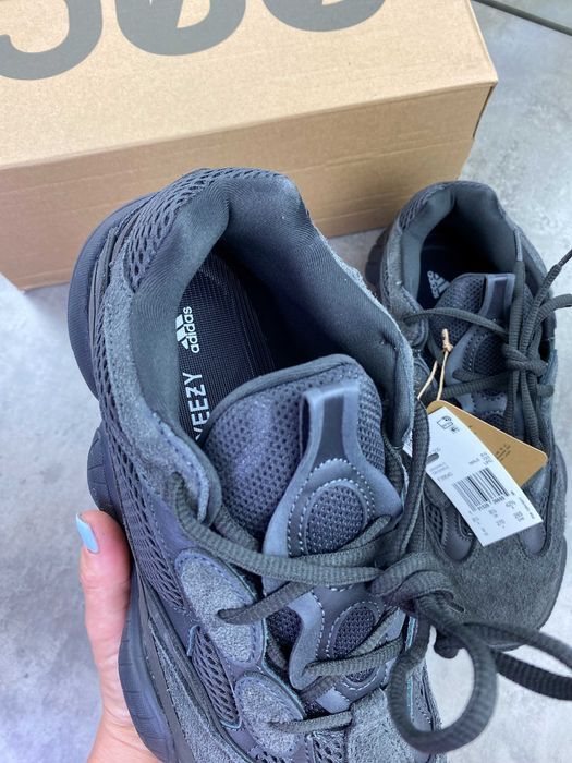 Мужские черные кроссовки Adidas Yeezy 500 Black изи йизи ob366