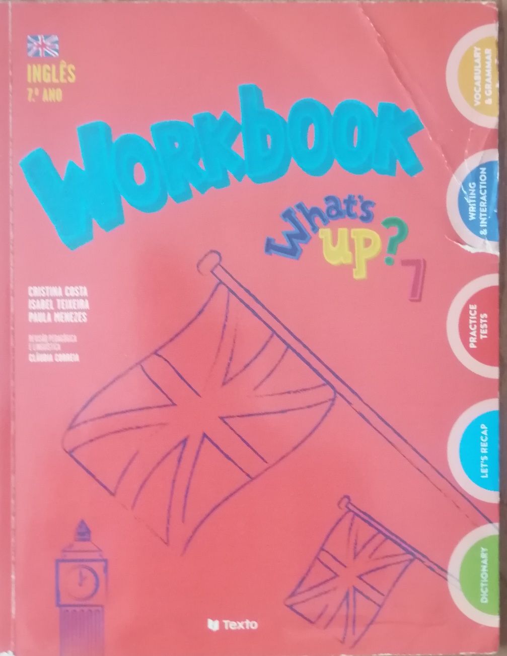 Livro/ caderno de atividades e testes Inglês 7 ano Workbook 

Entrego