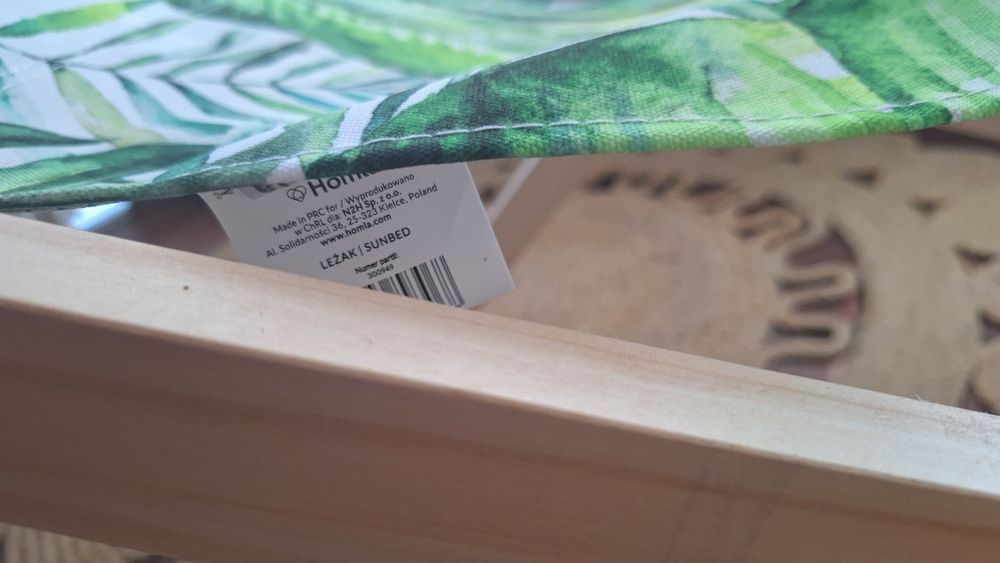 Leżaki drewniane 2 szt.Leaf Homla w tropikalny wzór