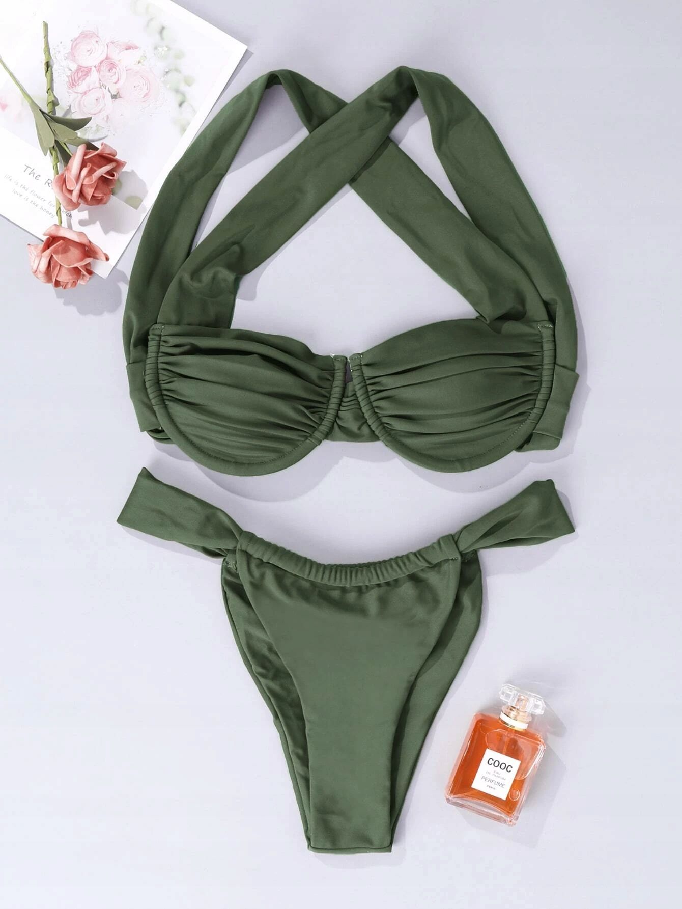 Shein Góra Od Bikini Zielona S 36