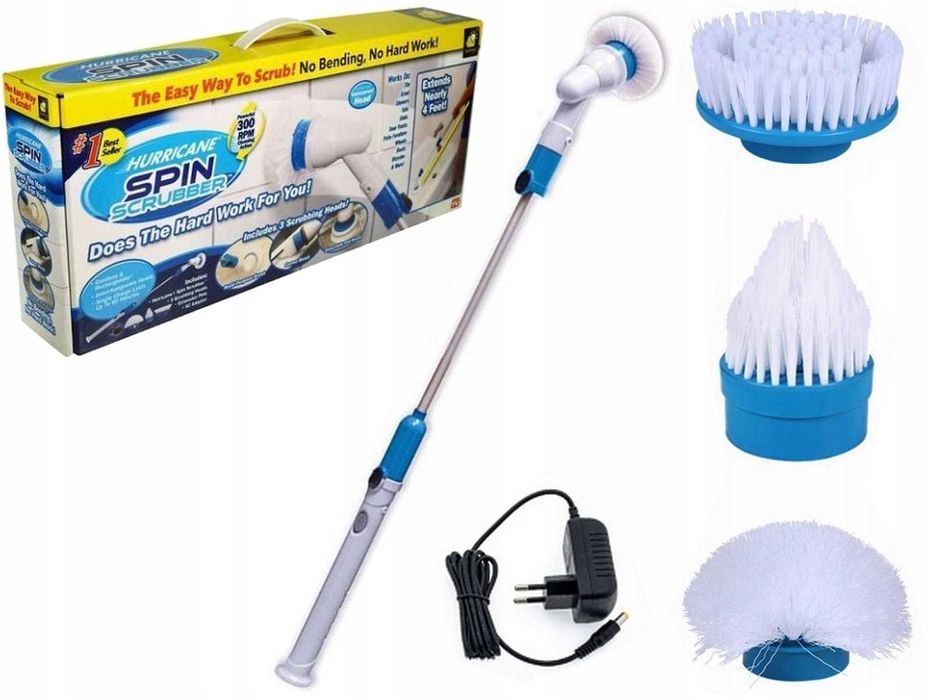Hurricane Spin Scrubber Elektryczna szczotka obrotowa + 3 szczotki
