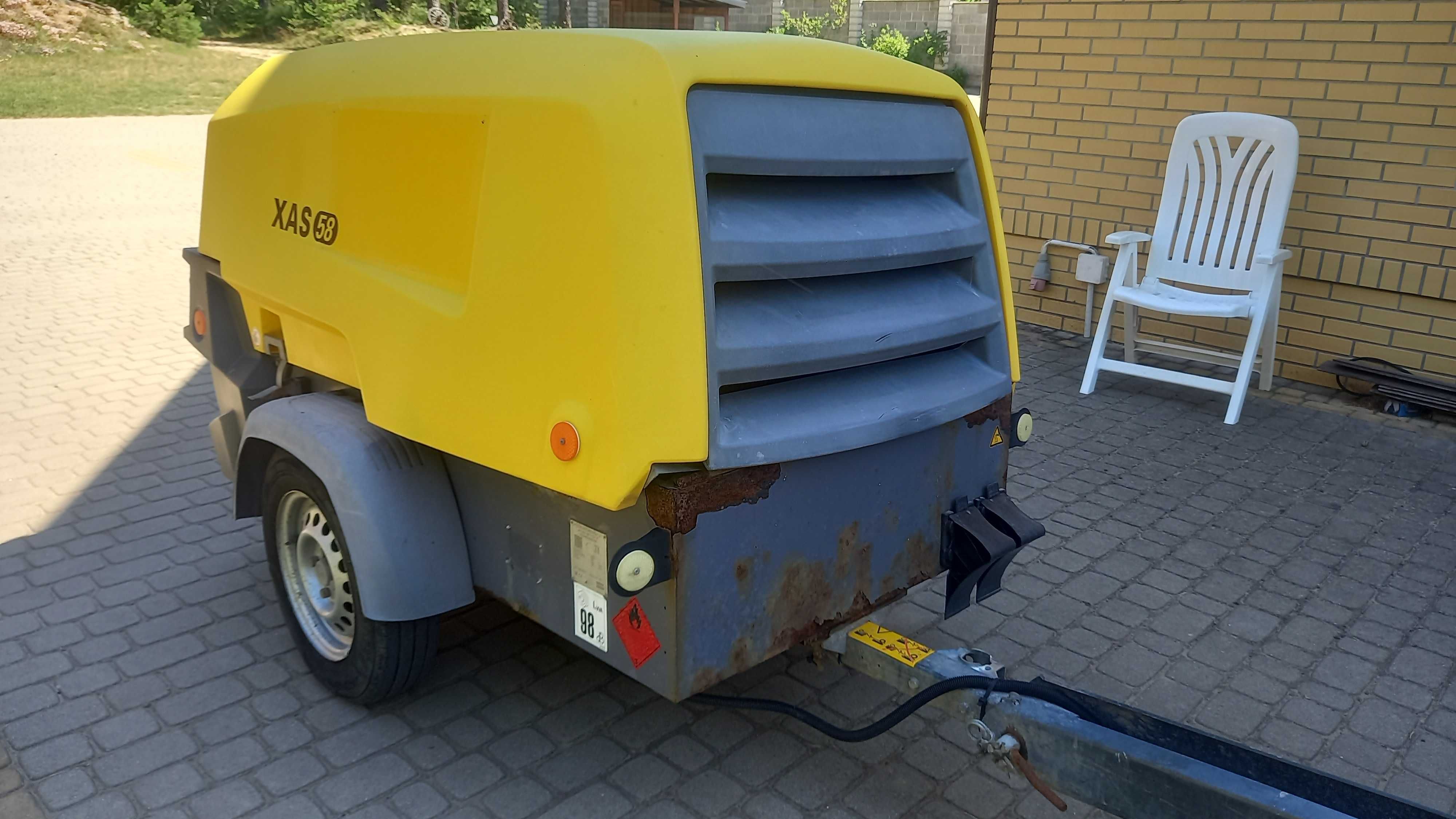 sprężarka atlas copco xas 58 kompresor 2017 rok 640 mtg