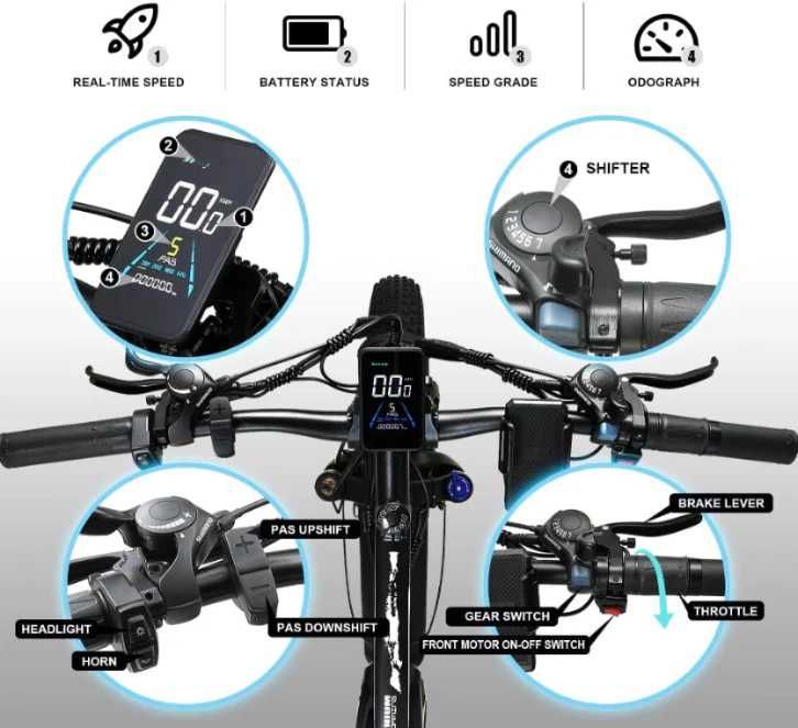 Bicicleta elétrica de montanha KETELES K800 26" 2000W Motor Duplo