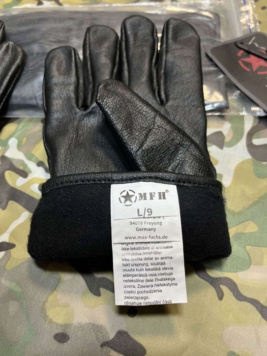 Перчатки утеплені, шкіряні BW чорні MFH
