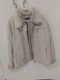 НОВА 52-54 куртка вітровка дублянка пальто демі молочне бежевий світла