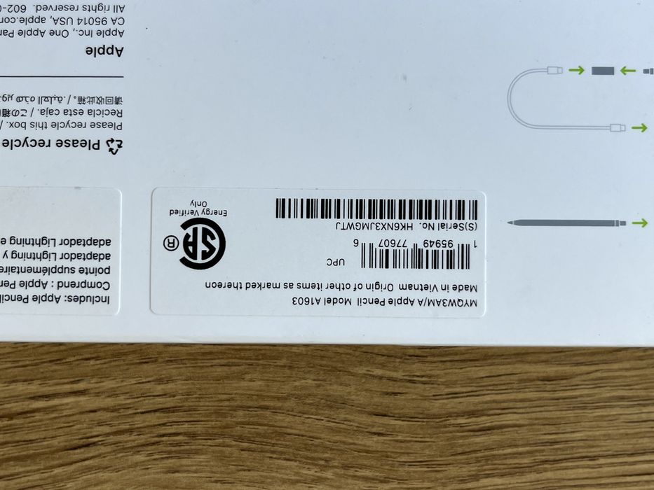 Оригінальний новий Apple Pencil стілус ручка олівець iPad (MQLY3)