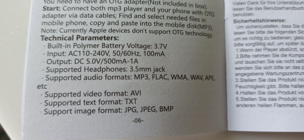 MP3 PLAYER.  Mini music player.
