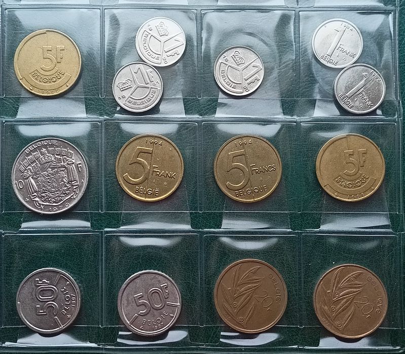 25 monet.  Francja, Belgia, Turcja