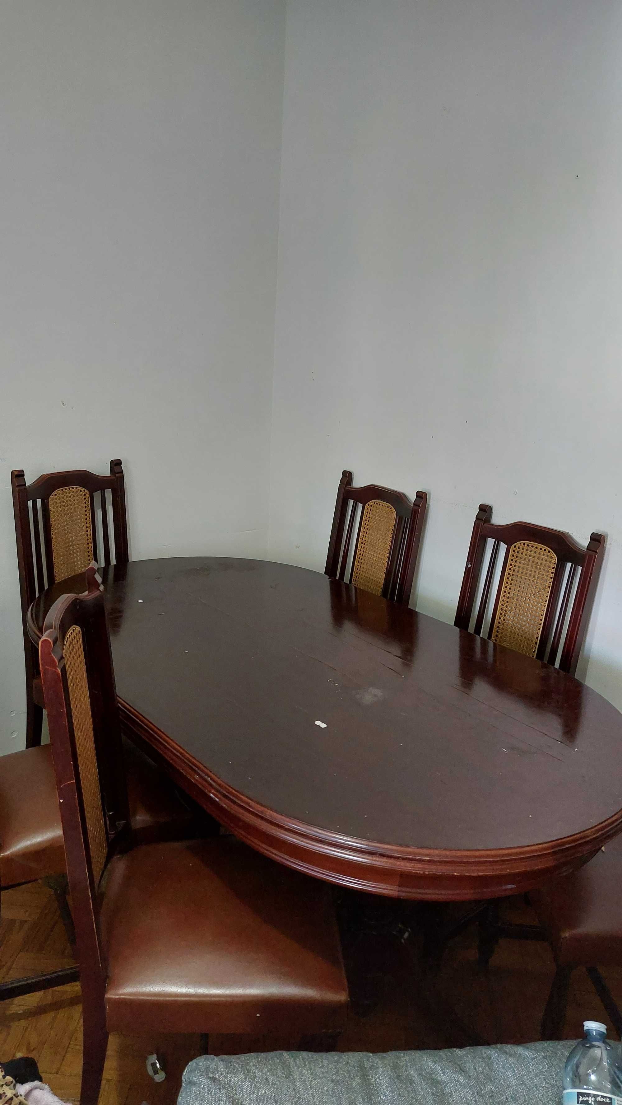 MESA MADEIRA Extensível com cadeiras