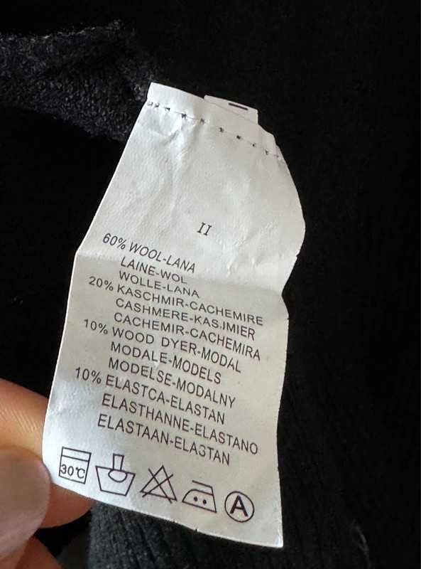 Sukienka zimowa 60% wełna 20% kaszmir golf kołnierzem długi sweter s/m