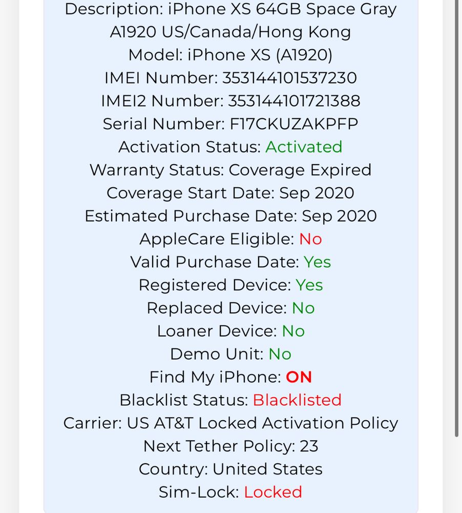 IPhone Xs 64gb space grey битый