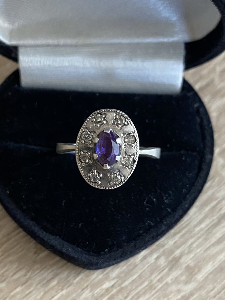Серебряное кольцо СССР Аметист