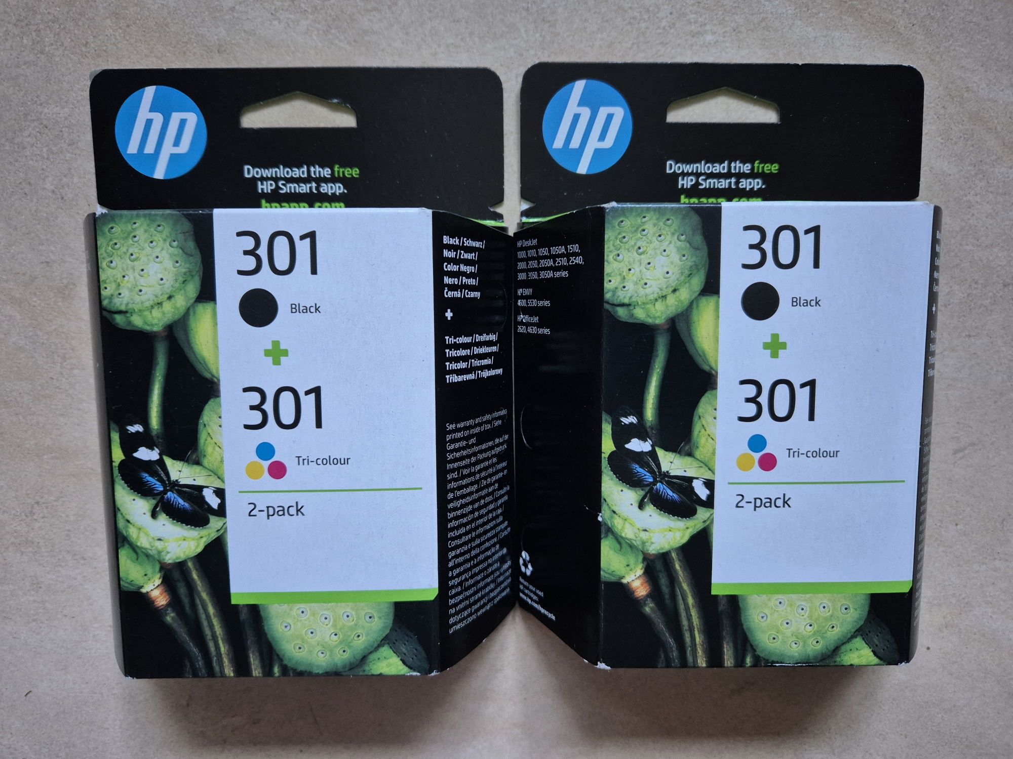 Tusze hp301 dwupak,2 opakowania