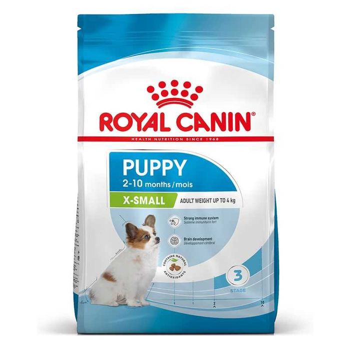 Karma Royal Canin X-SMALL PUPPY  Sucha 1,5kg + Mokra 21x 85g - NOWA
