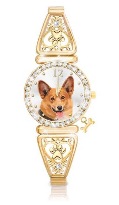 Zegarek damki Corgi Piesek dla fanek piesków ulubiona rasa Królowej