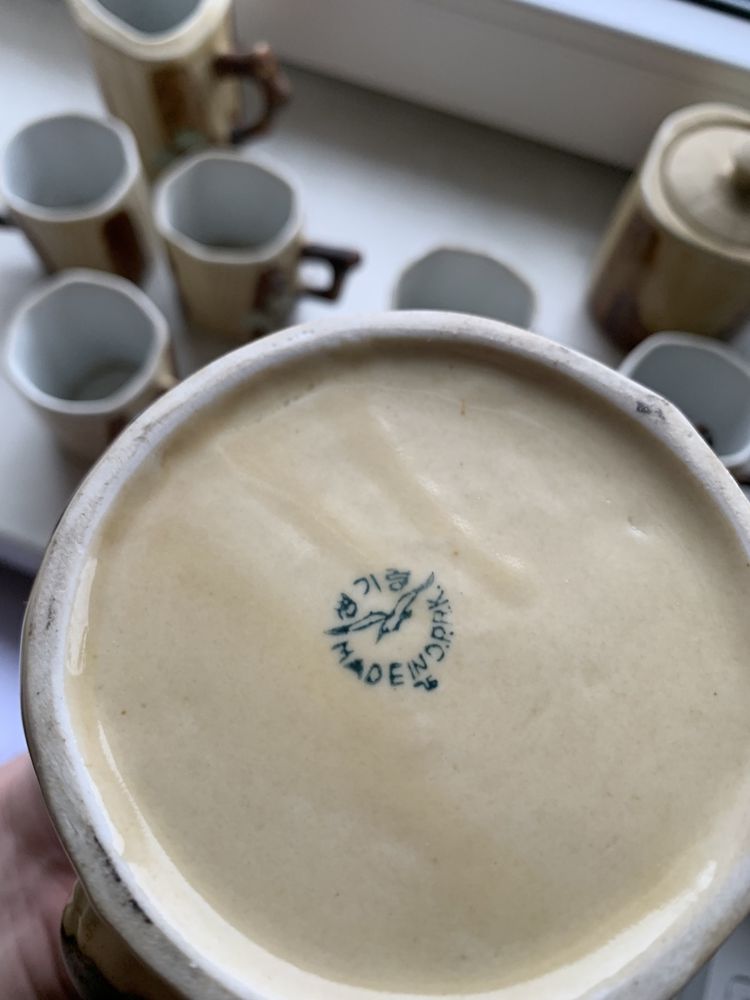 serwis kawowy Korea porcelanowy PRL Vintage Wawa DPRK