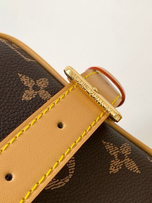 Сумка мужская Louis Vuitton унисекс коричневая кожаная через плечо