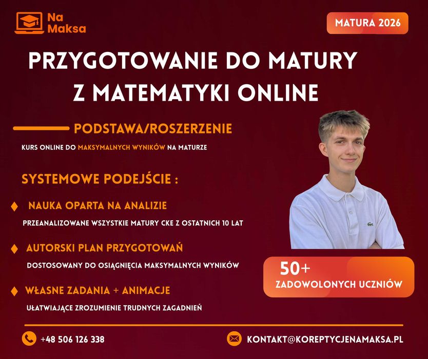 Przygotowanie do matury z matematyki | Korepetycje online
