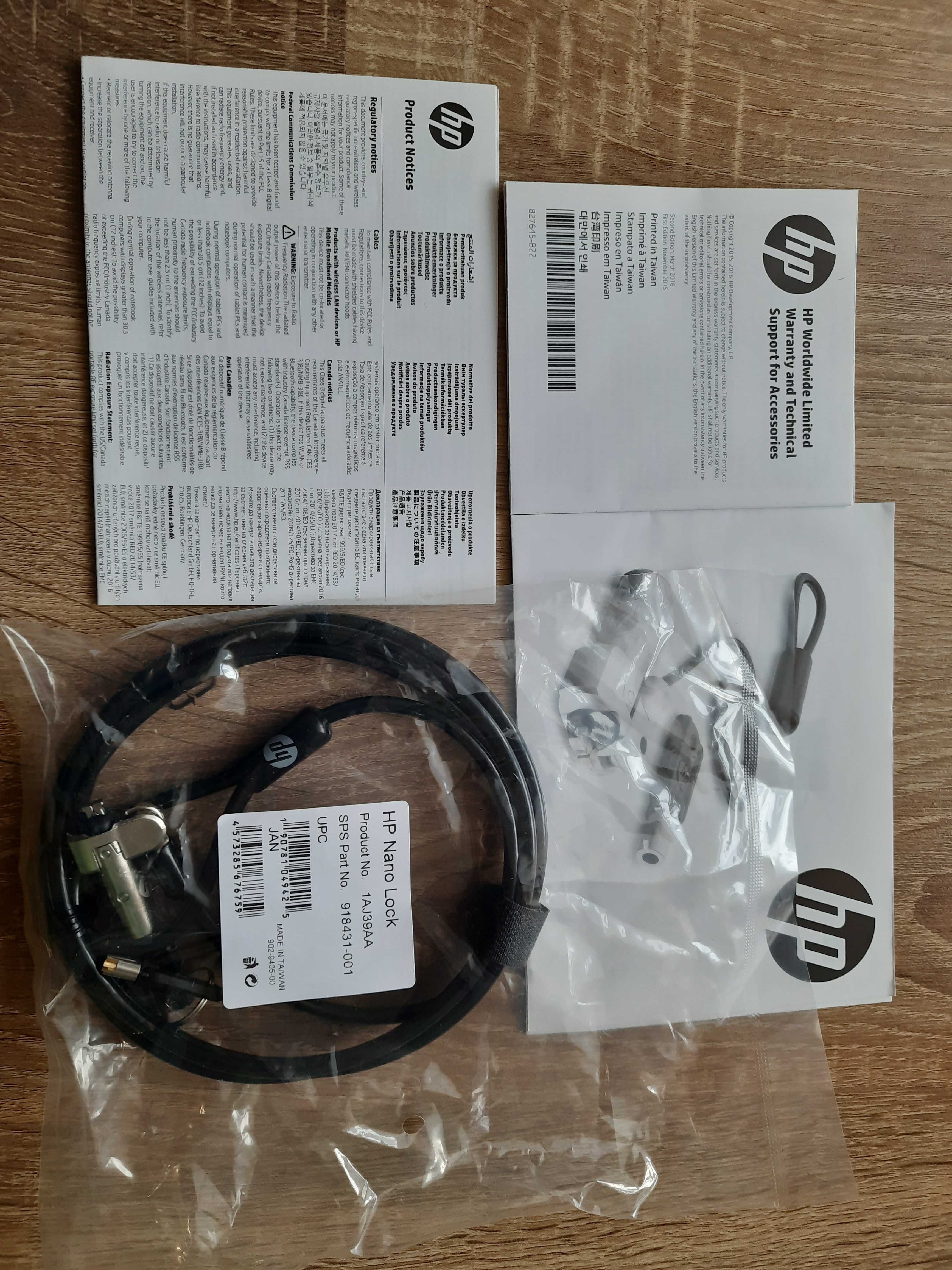 HP Nano Lock замок Кабель HP с двумя замками Dual Head Keyed Cable Loc