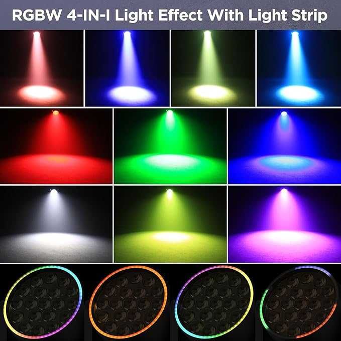 2 szt. 19 LED 285W oswietlenie estradowe, RGBW 4