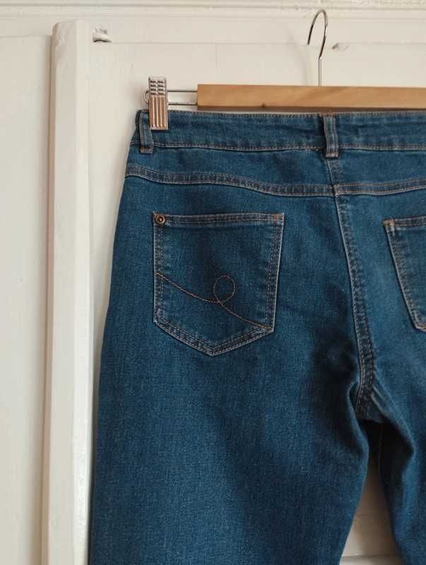 Niebieskie granatowe spodnie jeansy dżinsy Denim&Co XS/34/6 rurki