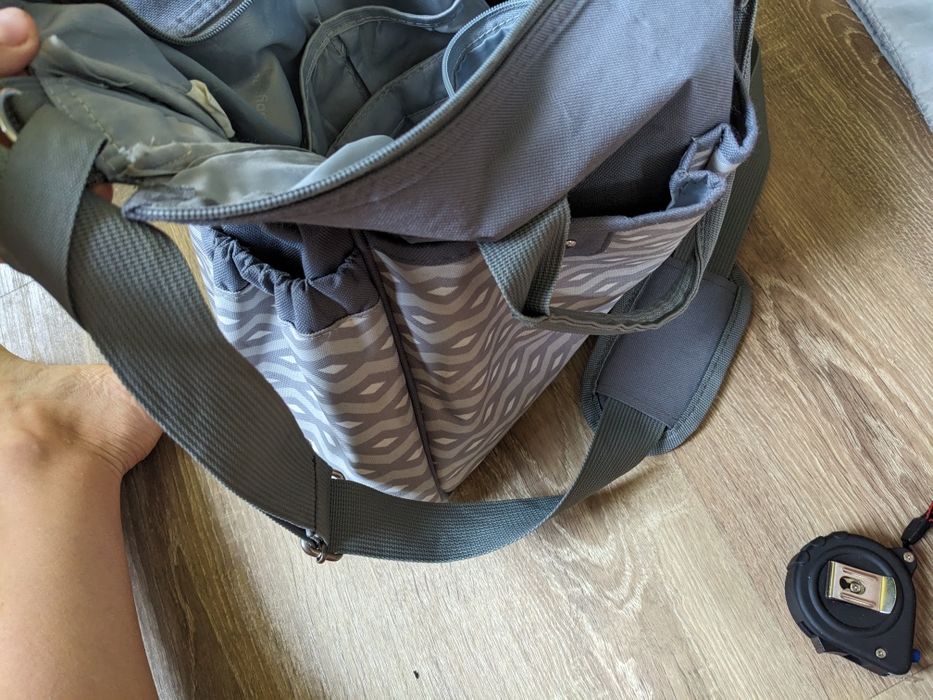 Torba sportowa do wózka przewijak Babyono szara na ramię