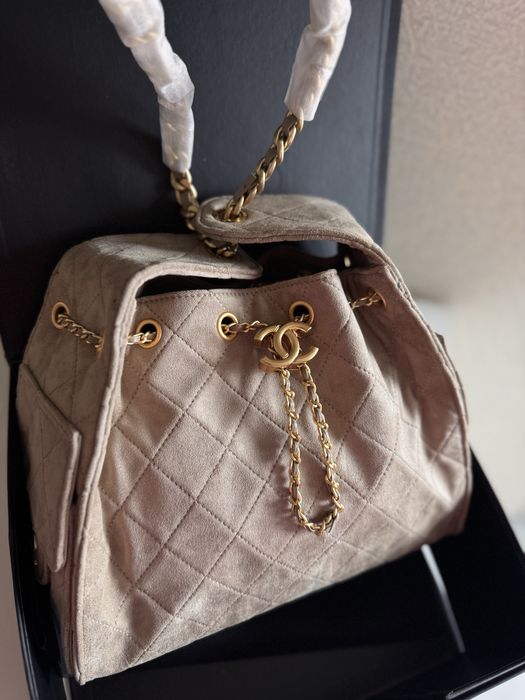 Трендова жіноча сумка Chanel Hobo | натуральна замша