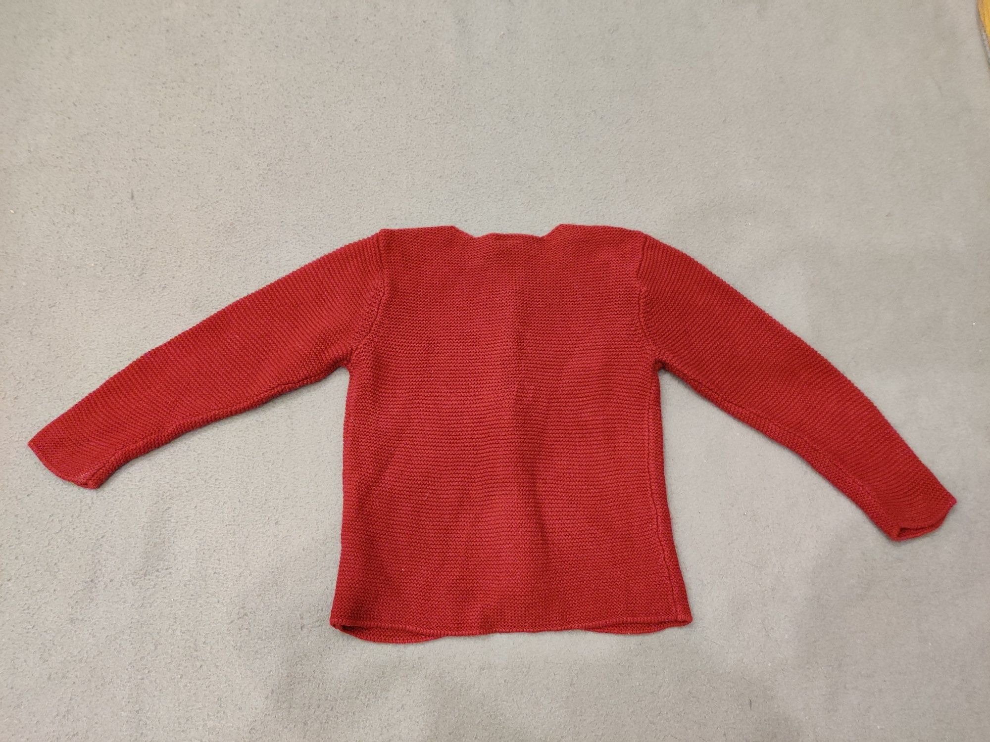 Buraczkowy bawełniany kardigan H&M 92 sweterek rozpinany dziewczęcy