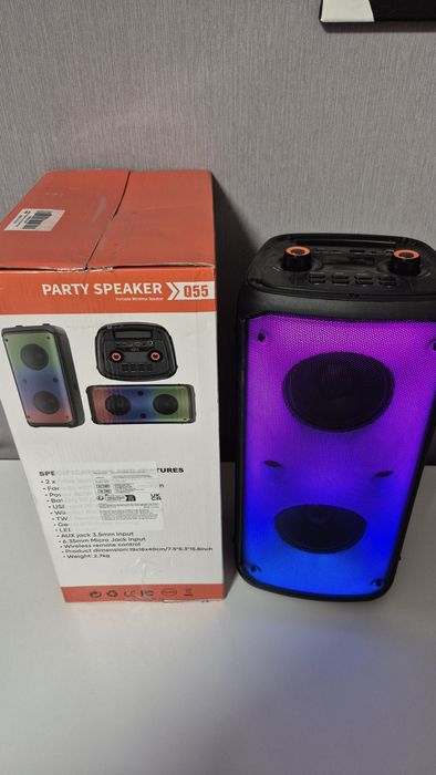Колонка Bluetooth "8,5*2"  RGB-підсвітка