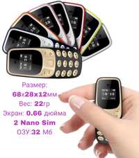 (НОВЫЙ) Микро Мини телефон Servo BM10 2sim 68х28x12мм