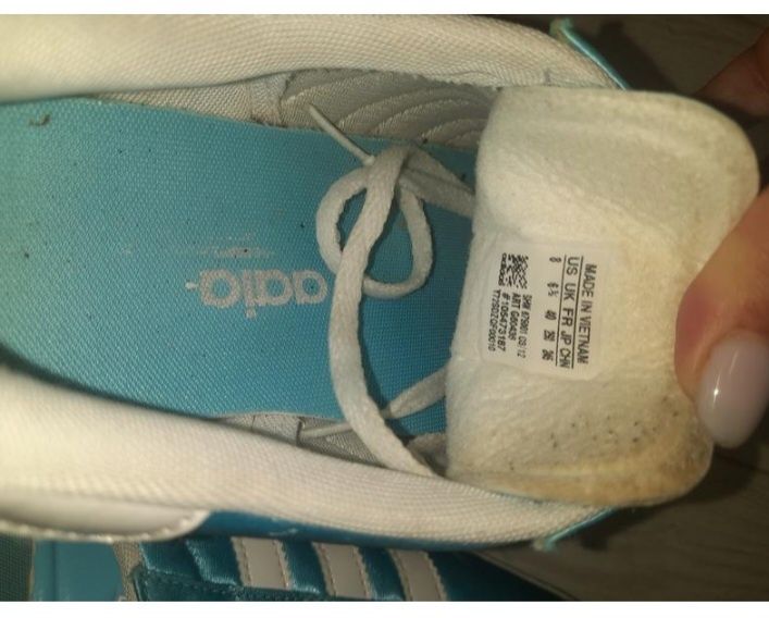 Кросівки жіночі сірі та сині адідас