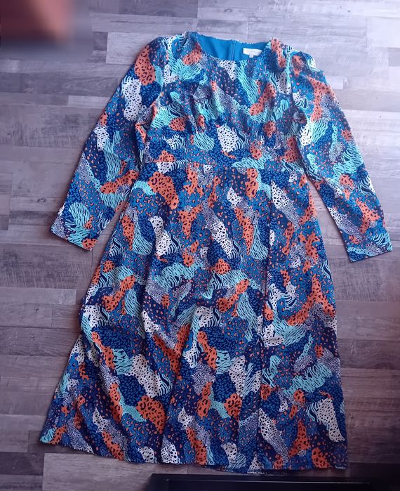 Sukienka midi, plus size, 3XL, zwierzęcy wzór