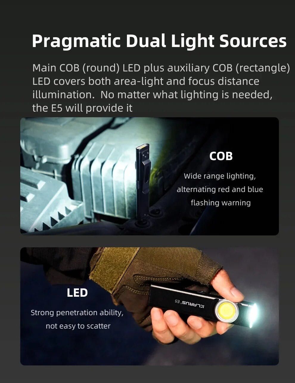 KLARUS E5 Магнітний ліхтарик EDC Tool Light