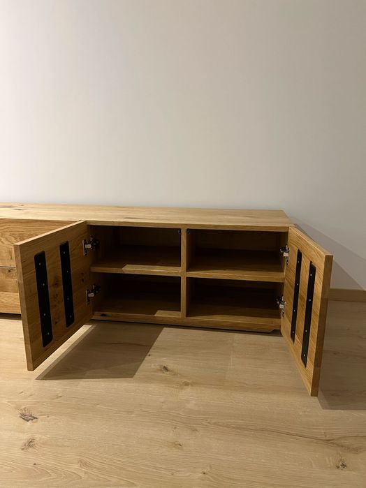 Szafka rtv dębowa pod telewizor drewno dąb