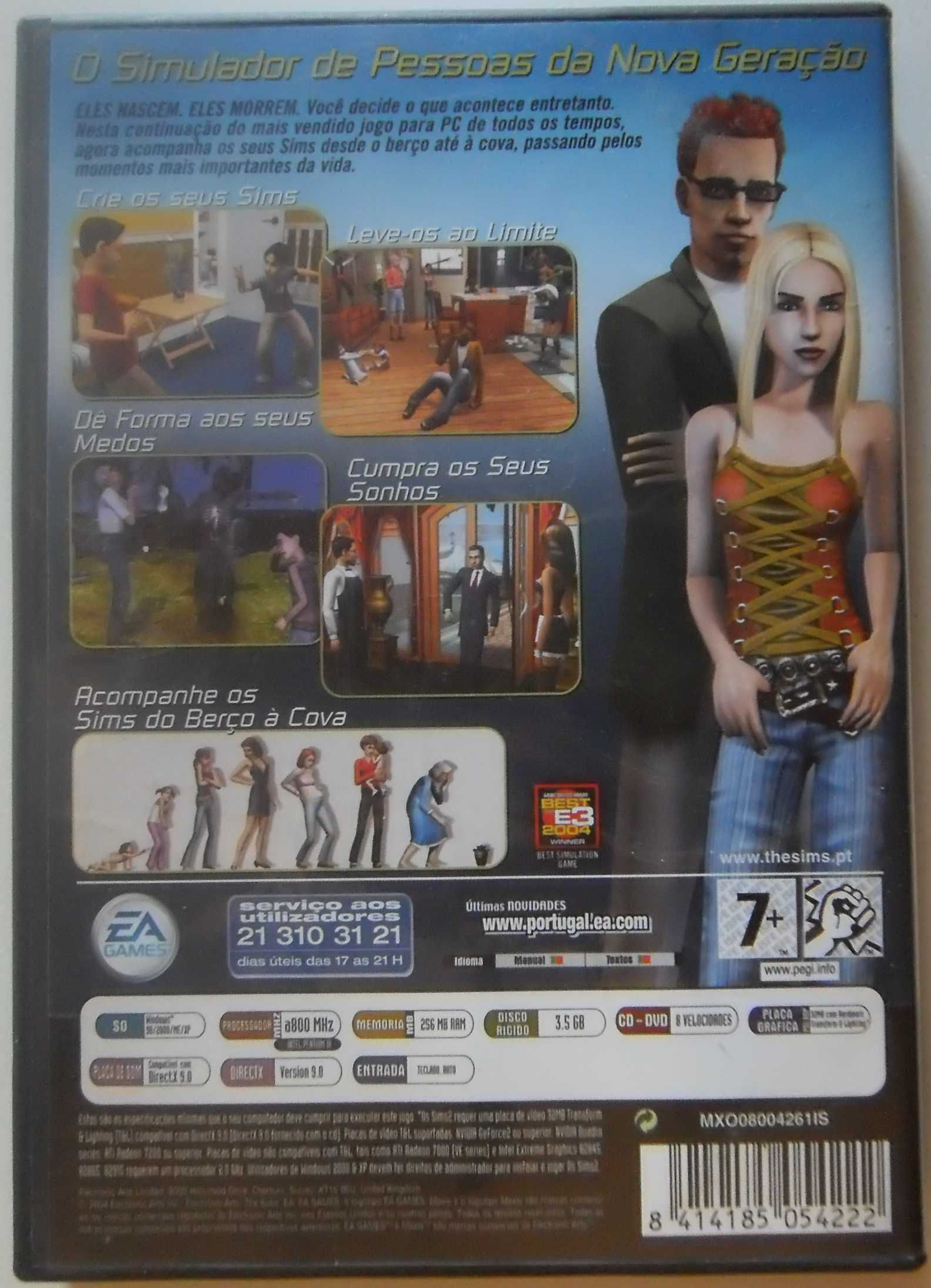 Jogo PC/CD-ROM "Os Sims 2" 4 CD com 6 Packs Expansão - Em Português