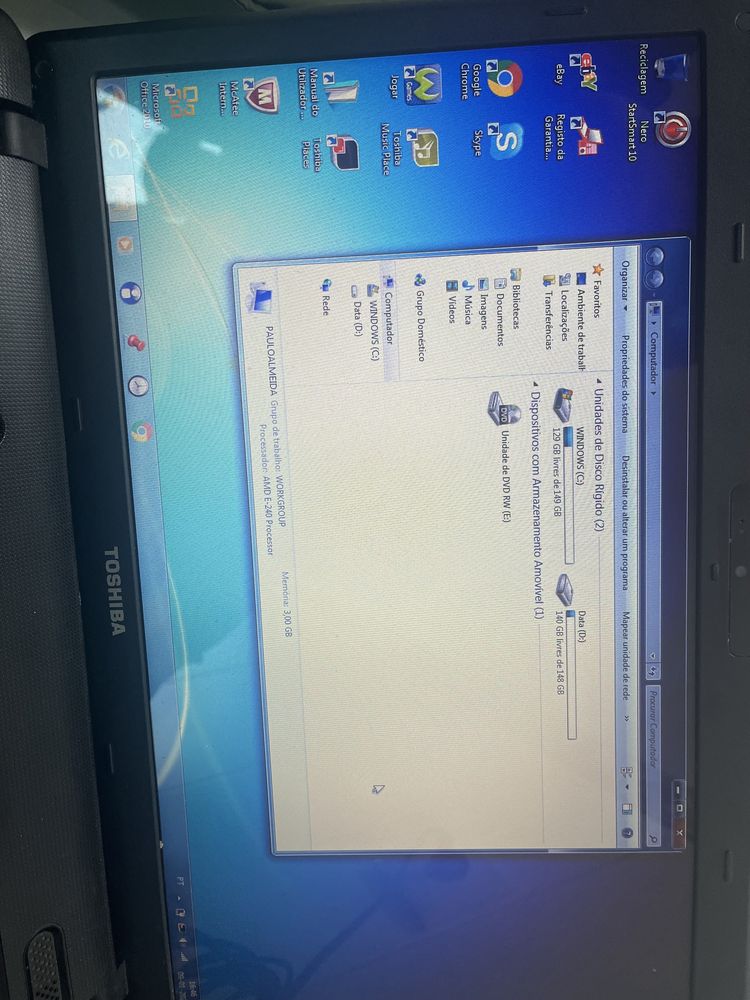 pc toshiba com carregador