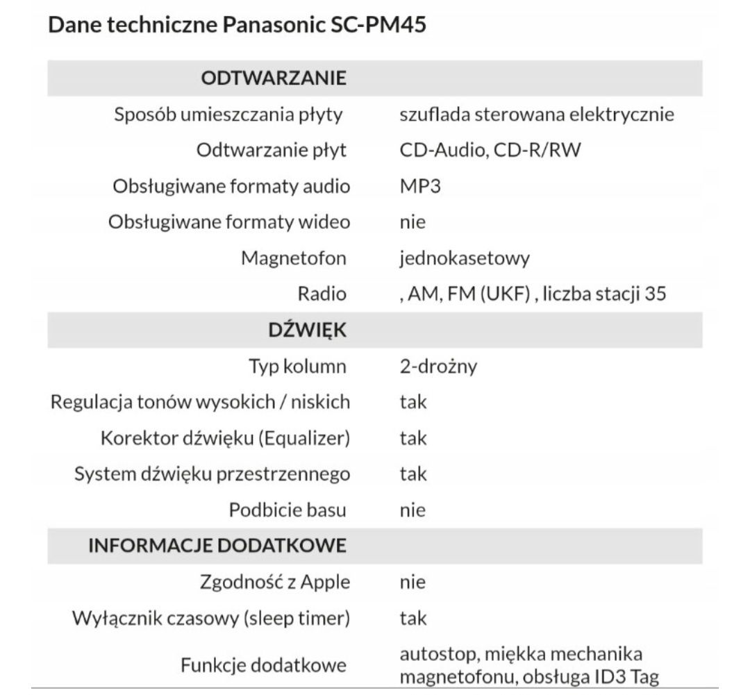 Panasonic SA-PM45