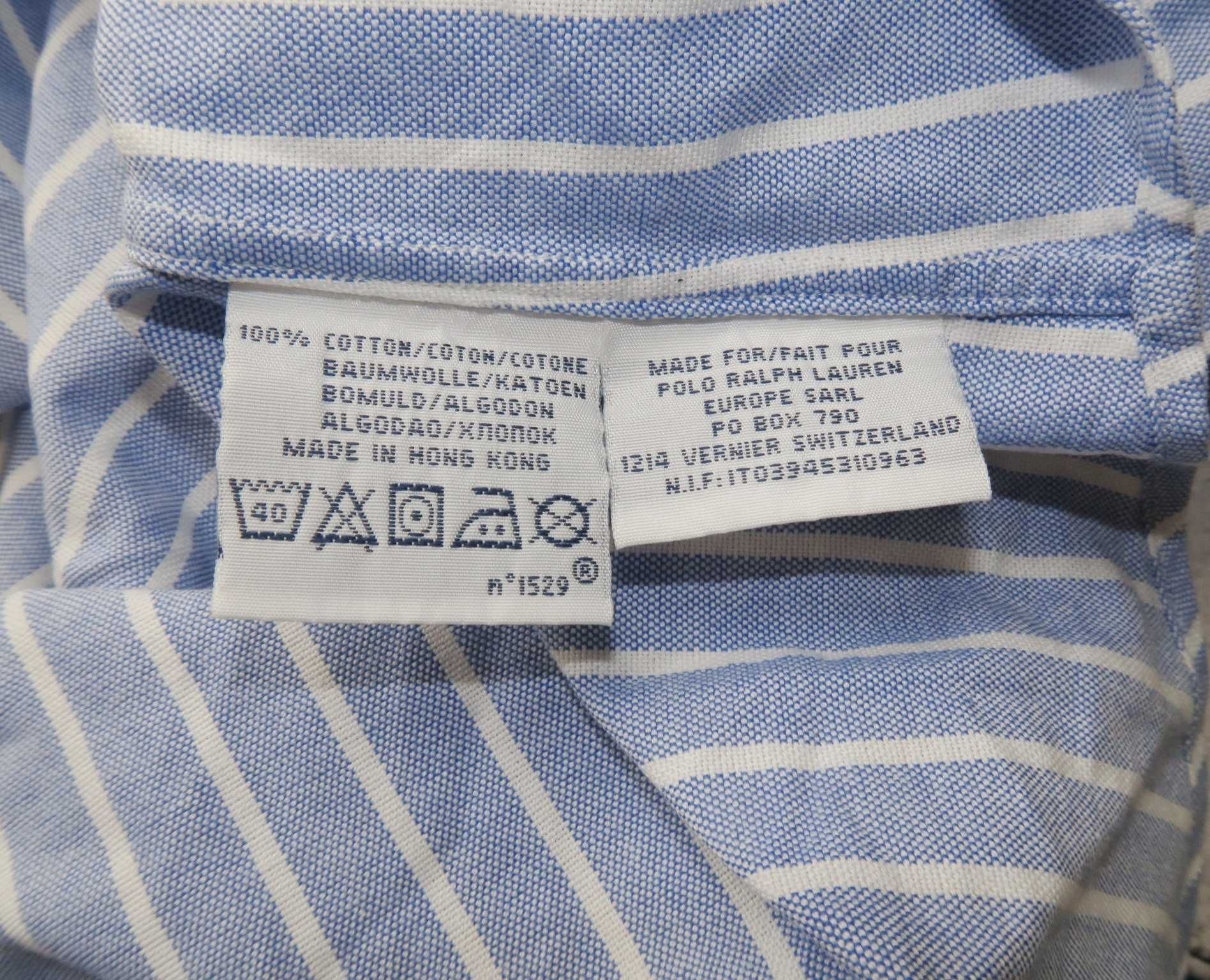 Ralph Lauren koszula w paski multicolor logo 16 1/2-42 L/XL