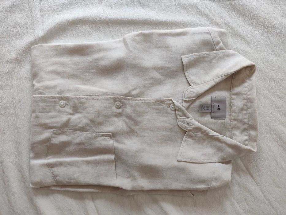 Camisa de linho bege HM