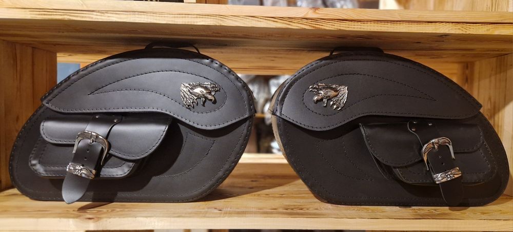 Sakwy boczne skórzane duże