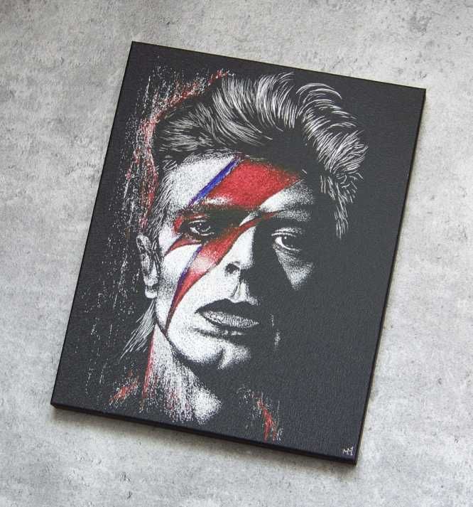 David Bowie Oryginalny obraz ręcznie grawerowany / malowany Staloryt